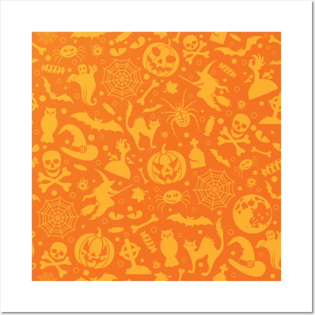 Vintage Orange Halloween Wall Art by machmigo